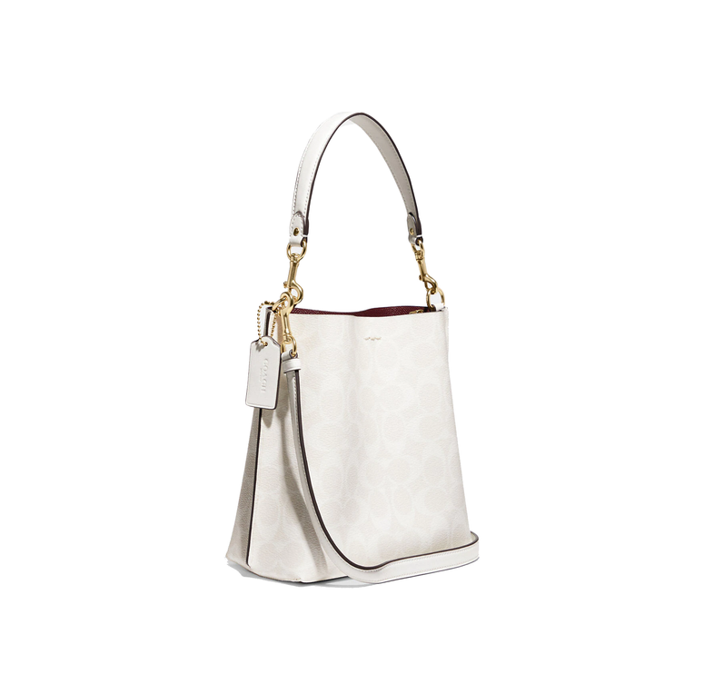 Coach Women's Mollie Bucket Bag 22 In Signature Canvas Gold/Chalk/Glacierwhite