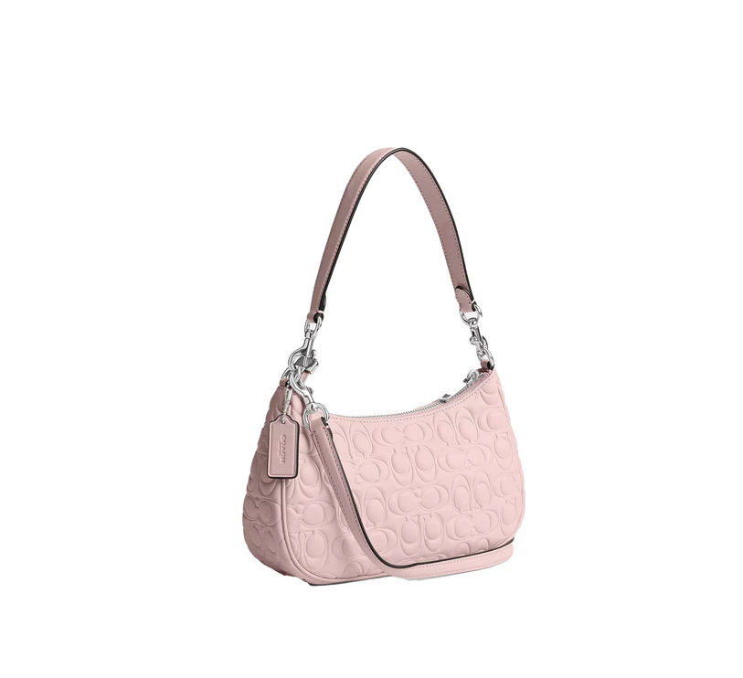 Coach Women's Teri Shoulder Bag In Signature Leather Silver/Blush