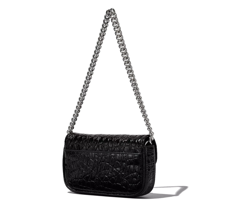Marc Jacobs Women's The Croc Embossed J Marc Mini Bag Black/Silver
