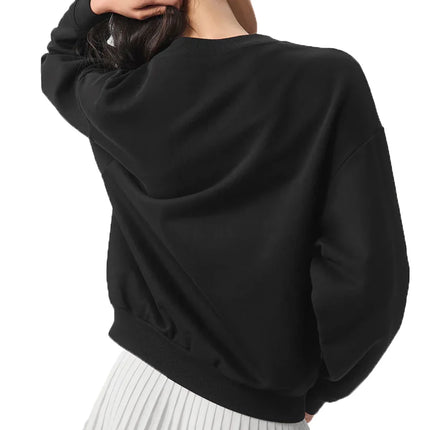 Alo Yoga Women's Accolade Crew Neck Pullover Black - Ready to Ship