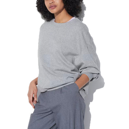 Uniqlo Women's Crew Neck Long Sleeve Sweatshirt 03 Gray