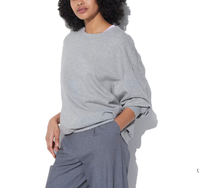 Uniqlo Women's Crew Neck Long Sleeve Sweatshirt 03 Gray