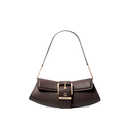 Michael Kors Women's Colby Small Leather Convertible Clutch Chocolate