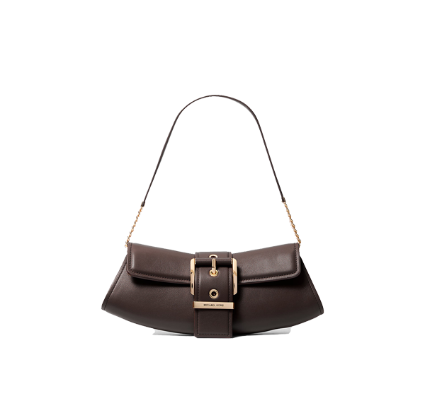 Michael Kors Women's Colby Small Leather Convertible Clutch Chocolate
