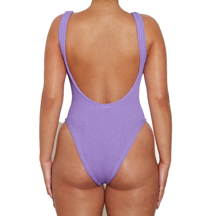 HUNZA G Women's Square Neck Swim Lilac