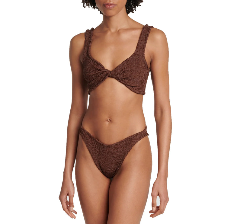 HUNZA G Women's Juno Bikini Metallic Chocolate