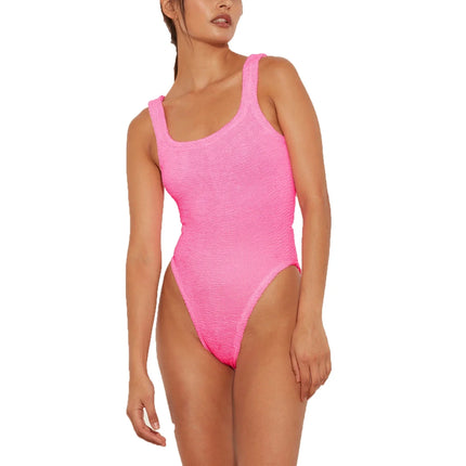 HUNZA G Women's Square Neck Swim Bubblegum