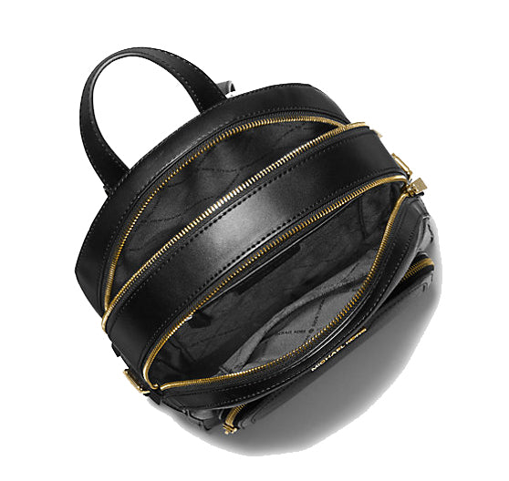 Michael Kors Women's Jaycee Medium Pebbled Leather Backpack Black