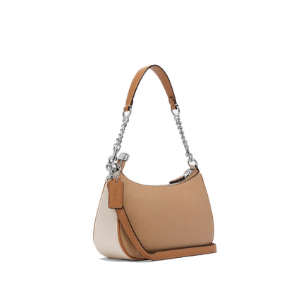 Coach Women's Teri Shoulder Bag In Colorblock Silver/Sandy Beige Multi