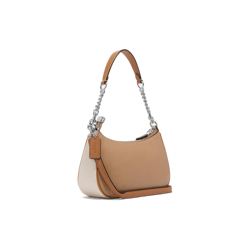 Coach Women's Teri Shoulder Bag In Colorblock Silver/Sandy Beige Multi