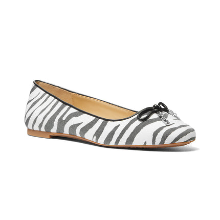 Michael Kors Women's Nori Zebra Jacquard Ballet Flat Black Combo