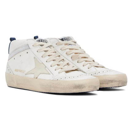 Golden Goose Women's Mid Star Sneakers White/Ivory/Silver