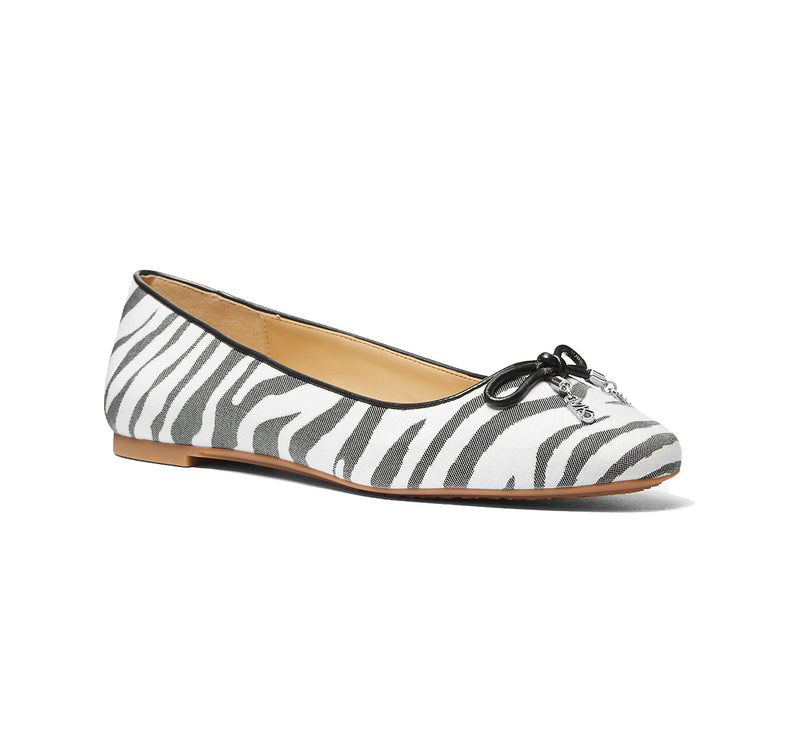 Michael Kors Women's Nori Zebra Jacquard Ballet Flat Black Combo