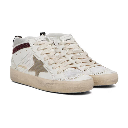 Golden Goose Women's Mid Star Sneakers Red/Gold