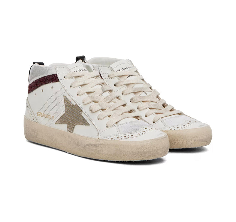 Golden Goose Women's Mid Star Sneakers Red/Gold