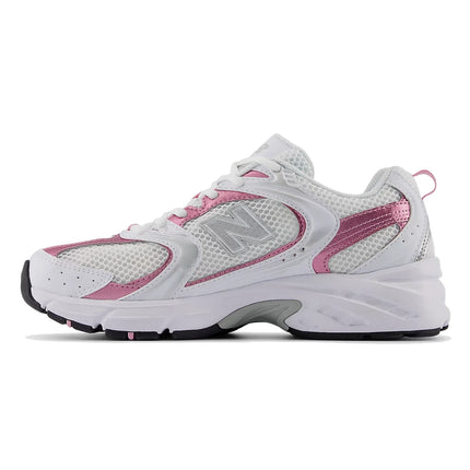 New Balance 530 White with Pink Sugar and Silver Metallic MR530PK