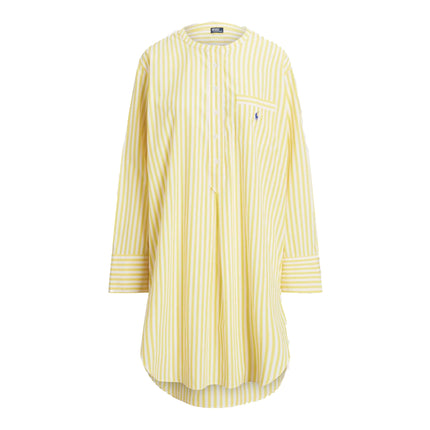 Polo Ralph Lauren Women's Striped Poplin Sleep Shirt Lemon Zest