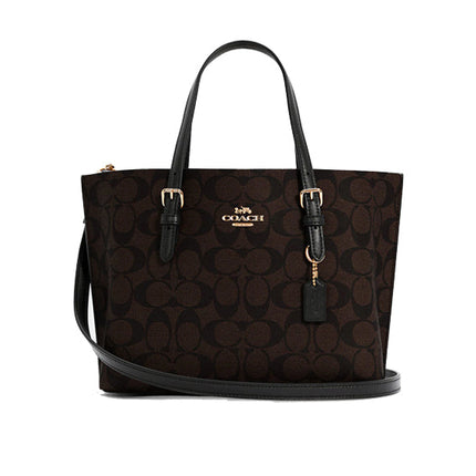 Coach Women's Mollie Tote 25 In Signature Canvas Gold/Brown Black