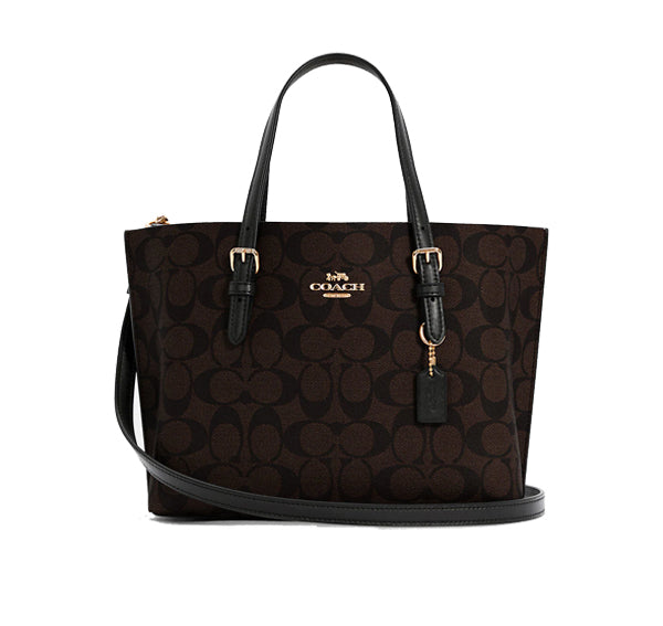 Coach Women's Mollie Tote 25 In Signature Canvas Gold/Brown Black