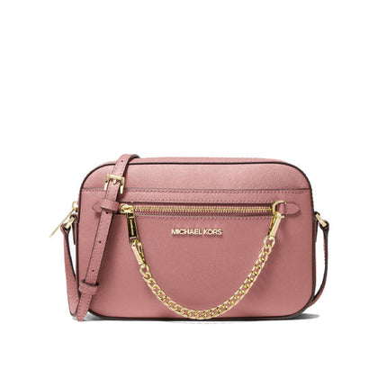 Michael Kors Women's Jet Set Large Saffiano Leather Crossbody Bag Rose