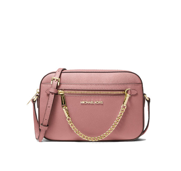 Michael Kors Women's Jet Set Large Saffiano Leather Crossbody Bag Rose