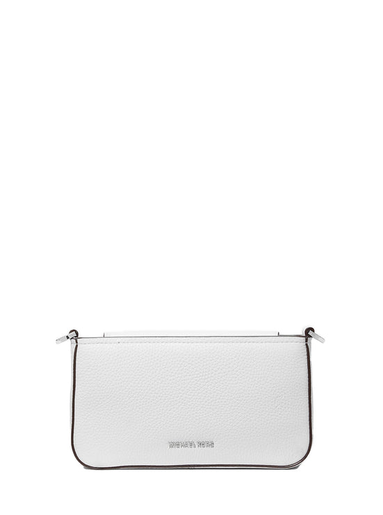 Michael Kors Women's Bryant Small Pebbled Leather Convertible Pochette Bag Optic White