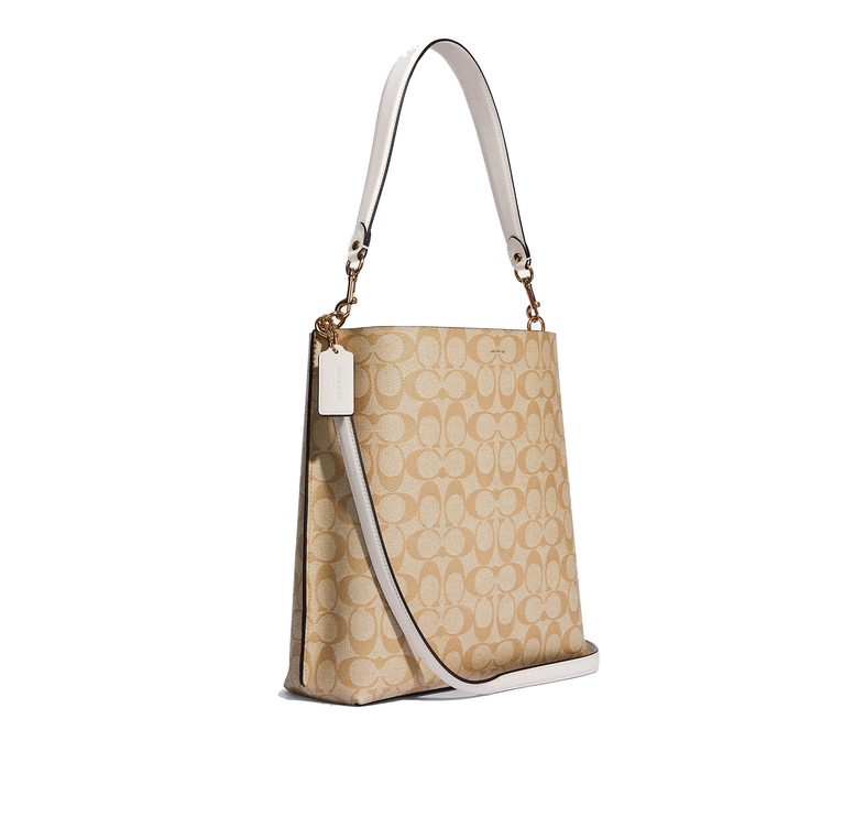 Coach Women's Mollie Bucket Bag In Signature Canvas Gold/Light Khaki Chalk