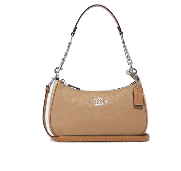 Coach Women's Teri Shoulder Bag In Colorblock Silver/Sandy Beige Multi