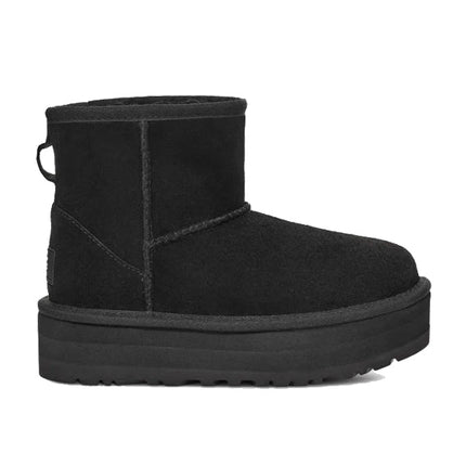 UGG Big Kid's Classic Mini Platform Black