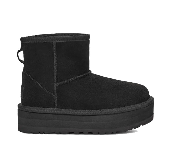 UGG Big Kid's Classic Mini Platform Black