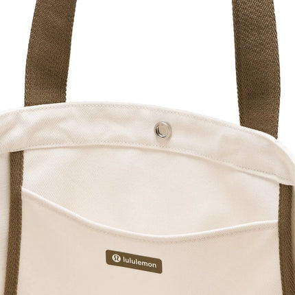 lululemon Unisex Daily Multi Pocket Canvas Tote Bag 20L Logo Natural/Artifact