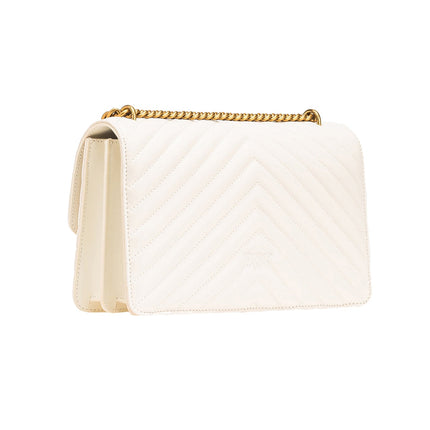 Pinko Women's Classic Love Bag One Chevron White