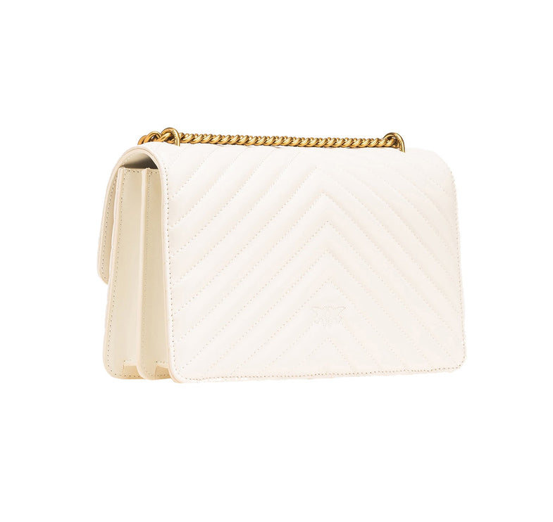 Pinko Women's Classic Love Bag One Chevron White