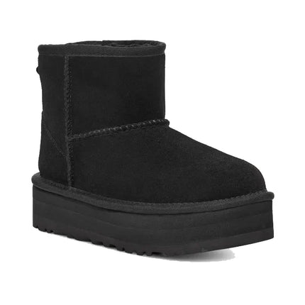 UGG Big Kid's Classic Mini Platform Black