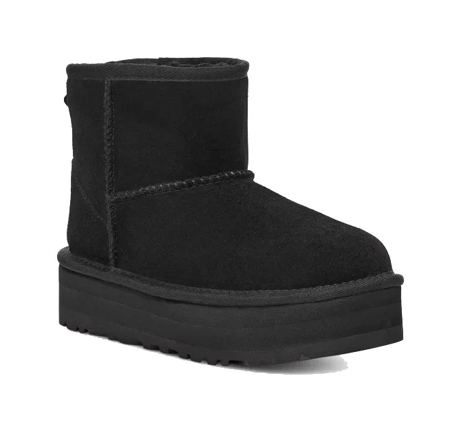 UGG Big Kid's Classic Mini Platform Black