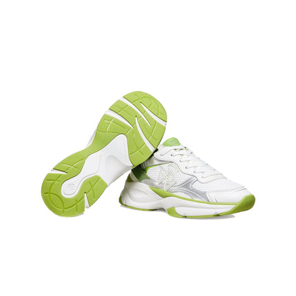 Stuart Weitzman Women's SW Trainer Calf Leather/Mesh/White/Light Green