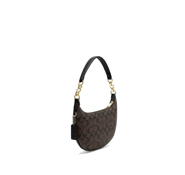 Coach Women's Payton Hobo In Signature Canvas Gold/Brown Black -  Ready to Ship