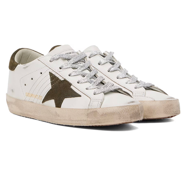 Golden Goose Women's Super Star Sneakers Optic White/Olive