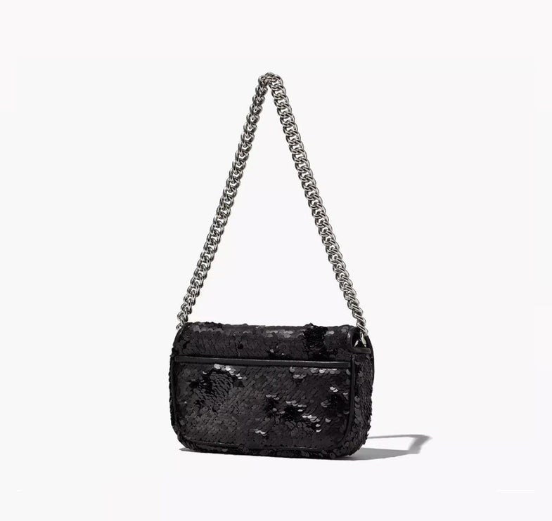 Marc Jacobs Women's The Sequin J Marc Mini Shoulder Bag Black - Ready to Ship