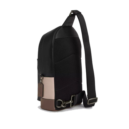 Coach Unisex West Pack In Colorblock Signature Canvas Qb/Steam/Charcoal/Dark Stone