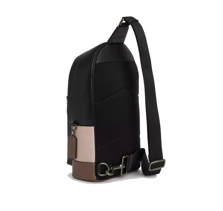 Coach Unisex West Pack In Colorblock Signature Canvas Qb/Steam/Charcoal/Dark Stone