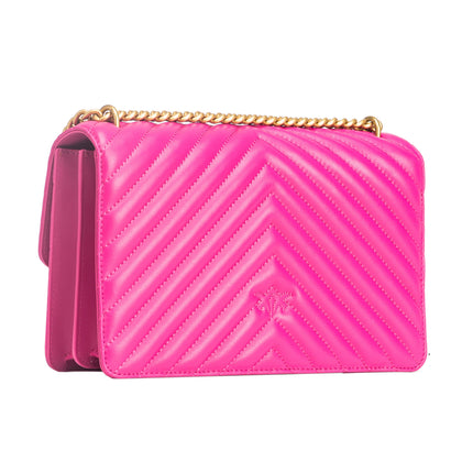 Pinko Women's Classic Love Bag One Chevron Pink