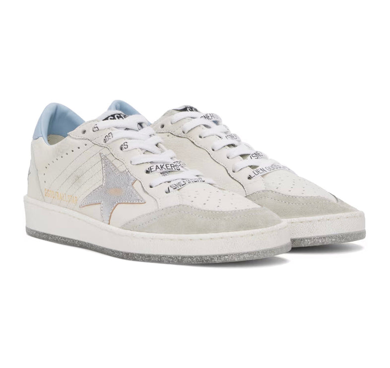 Golden Goose Women's Ball Star Sneakers White/Blue Fog