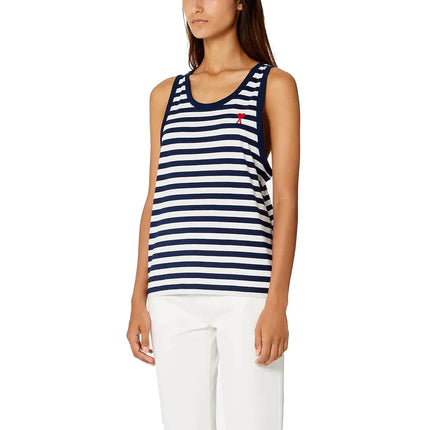 AMI Alexandre Mattiussi Unisex Striped Ami de Coeur Tanktop Nautic Blue