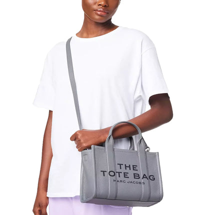 Marc Jacobs Women's The Leather Small Tote Bag Wolf Grey - Ready to Ship