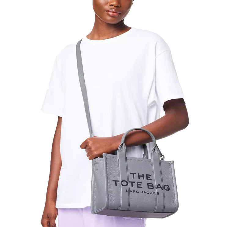 Marc Jacobs Women's The Leather Small Tote Bag Wolf Grey - Ready to Ship