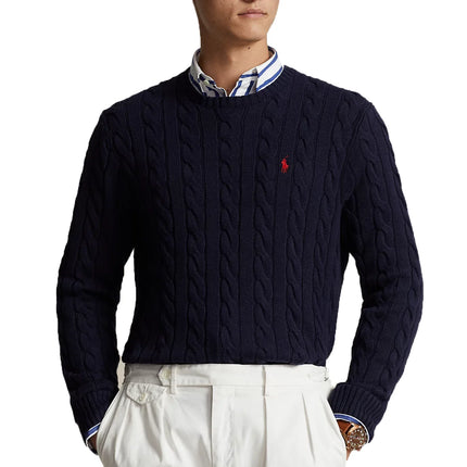 Polo Ralph Lauren Men's Cable Knit Cotton Sweater Hunter Navy