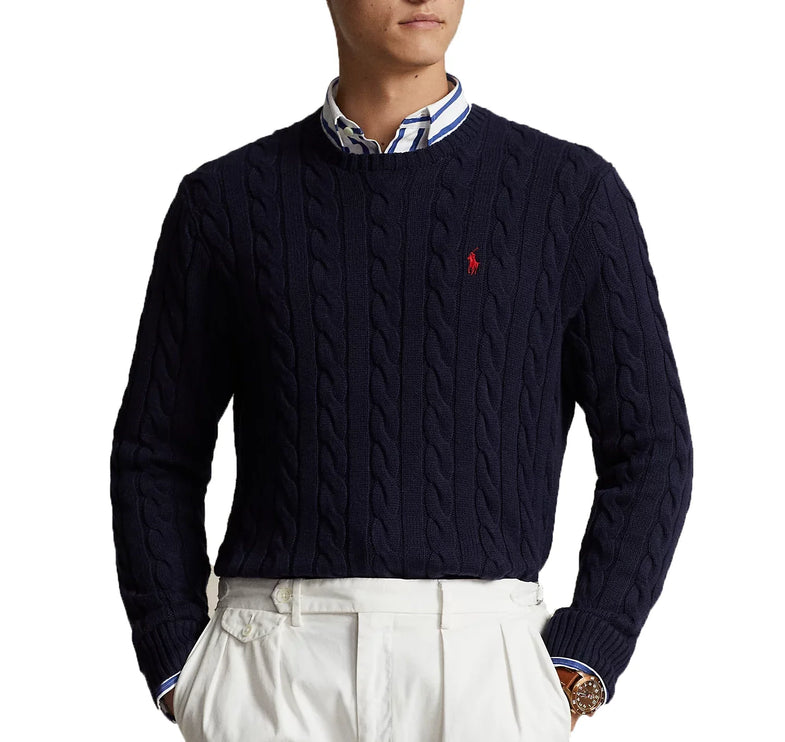 Polo Ralph Lauren Men's Cable Knit Cotton Sweater Hunter Navy