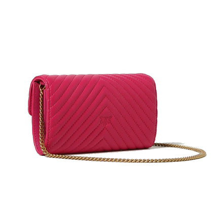 Pinko Women's Love Bag One Wallet Chevron Pink