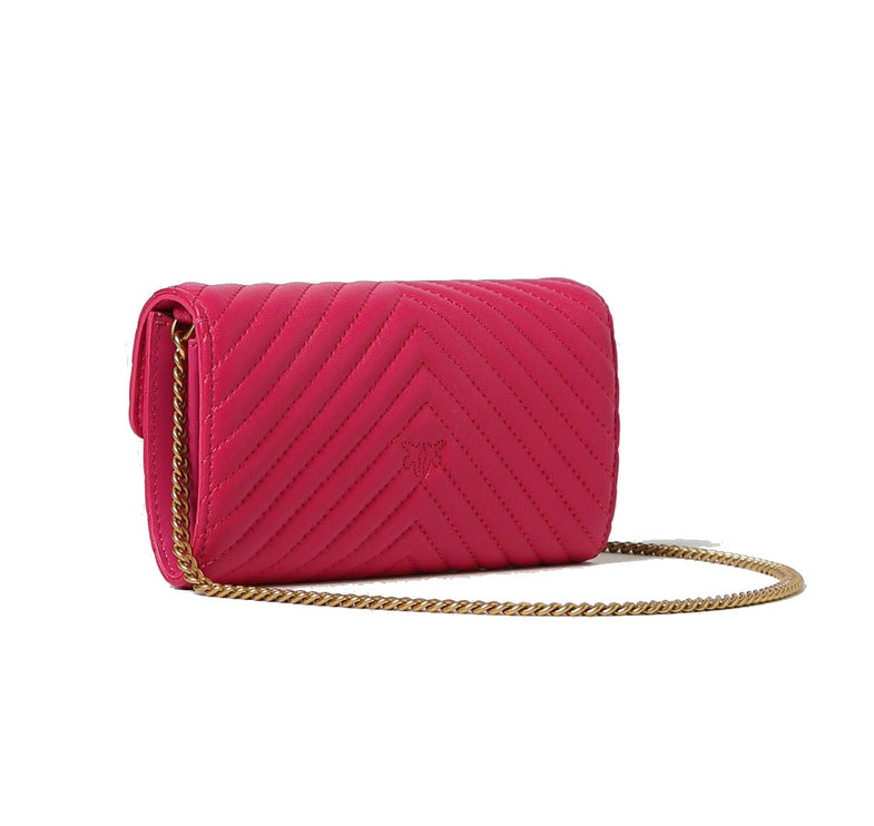 Pinko Women's Love Bag One Wallet Chevron Pink